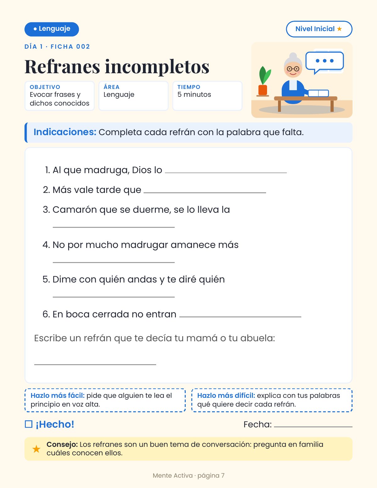 Ficha Refranes incompletos