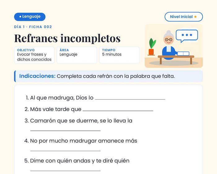Parte de arriba de la ficha en el cuaderno normal